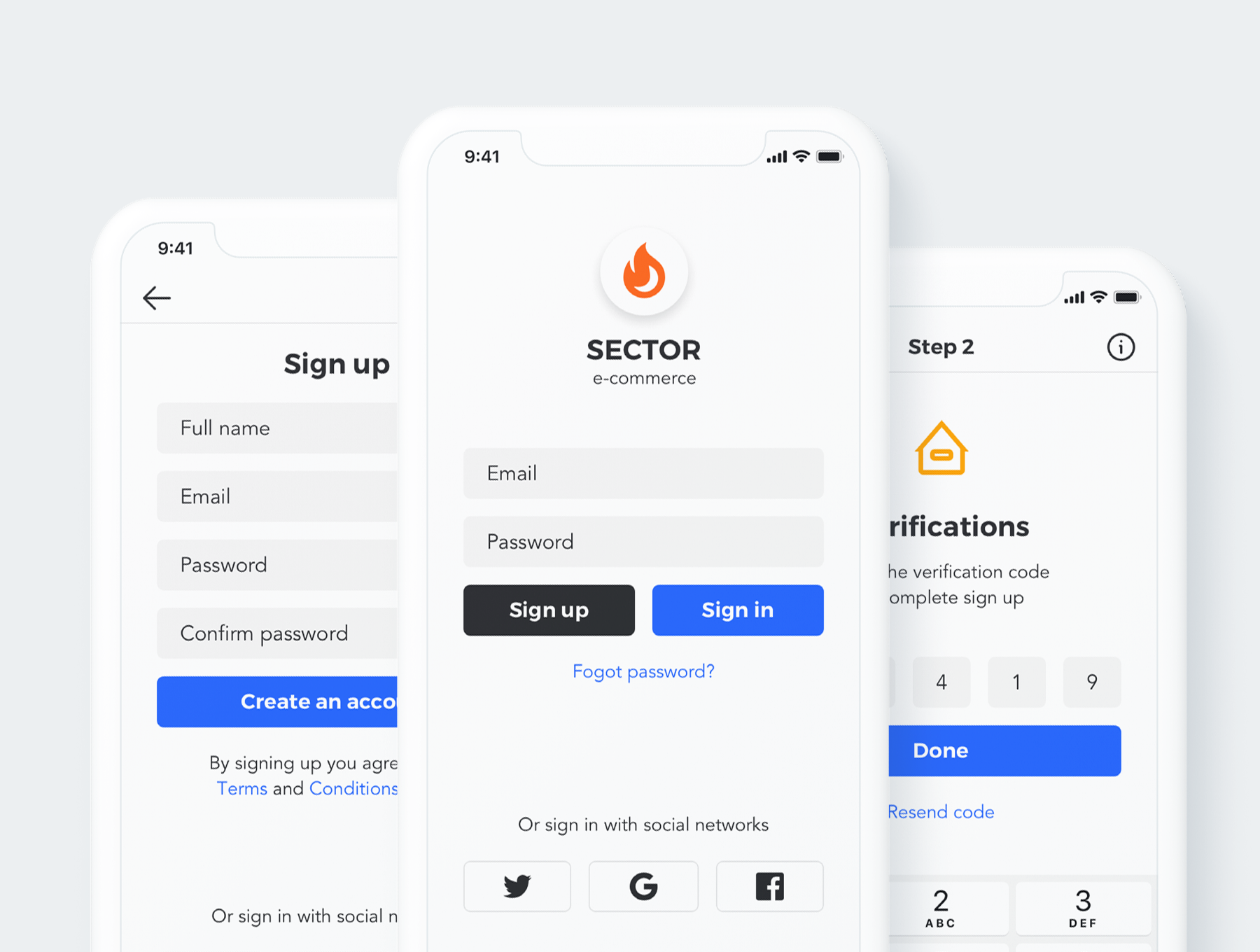 Sectore ecommerce mobile app and Website